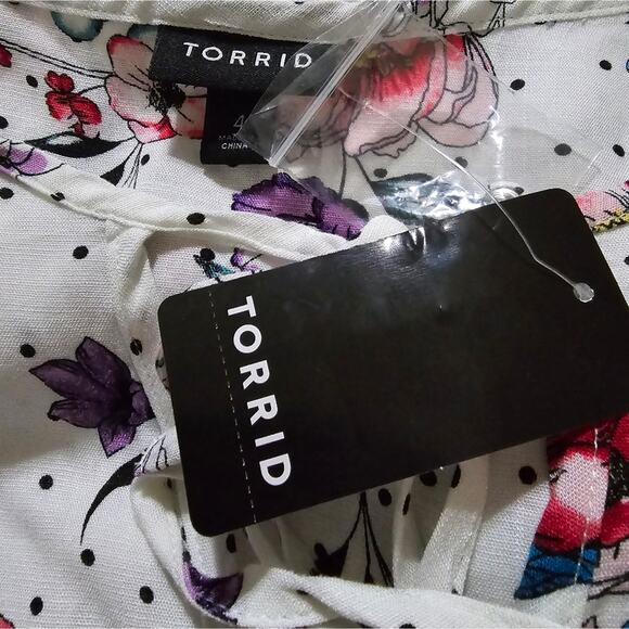 TORRID floral Polka Dot Tiered Peasant Baby Doll Tank Top Plus size 4 4X New!!! - Picture 14 of 14